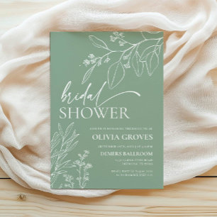Invitation à la douche nuptiale Sage Green Fall