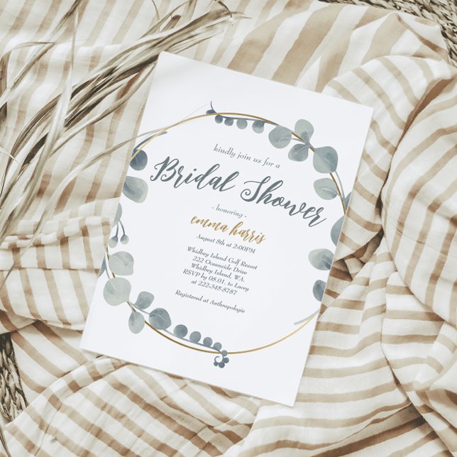 Invitation à la douche nuptiale Silvery Eucalyptus (Créateur téléchargé)