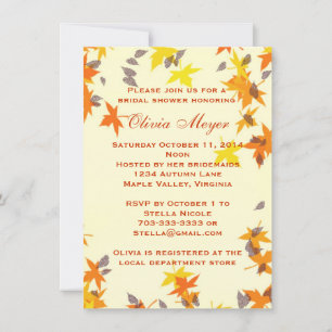 Invitation à la douche nuptiale Splendor d'automne