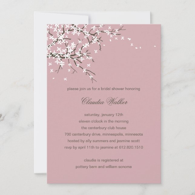 Invitation à la douche nuptiale Spring Blossoms (D (Devant)