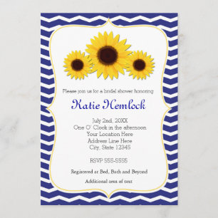 Invitation à la douche nuptiale Sunflower Blue Che