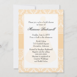 Invitation à la douche nuptiale Sunset Damask