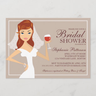 Invitation à la douche nuptiale sur le thème du vi