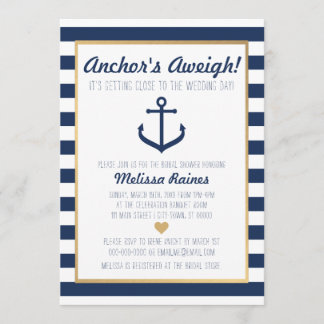 Invitation à la douche nuptiale sur le thème nauti