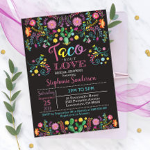 Invitation à la douche nuptiale Taco sur l'amour