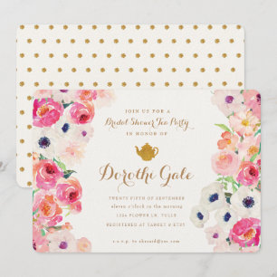 Invitation à la douche nuptiale Tea Party