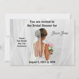 Invitation à la douche nuptiale. Texte et image mo
