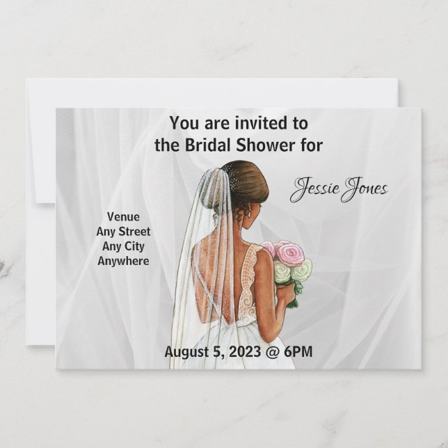 Invitation à la douche nuptiale. Texte et image mo (Devant)