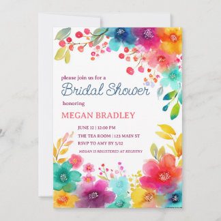 Invitation à la douche nuptiale tropicale florale 