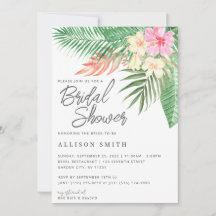 Invitation à la douche nuptiale tropicale hawaïenn