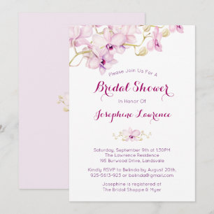 Invitation à la douche nuptiale tropicale violette