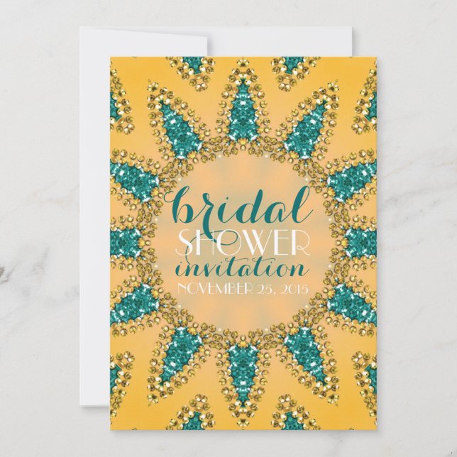 Invitation à la douche nuptiale Turquoise Sunny (Devant)