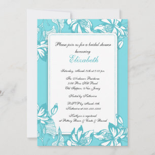 Invitation à la douche nuptiale turquoise tendance