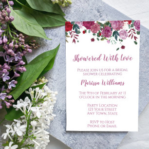 Invitation à la douche nuptiale Valentine