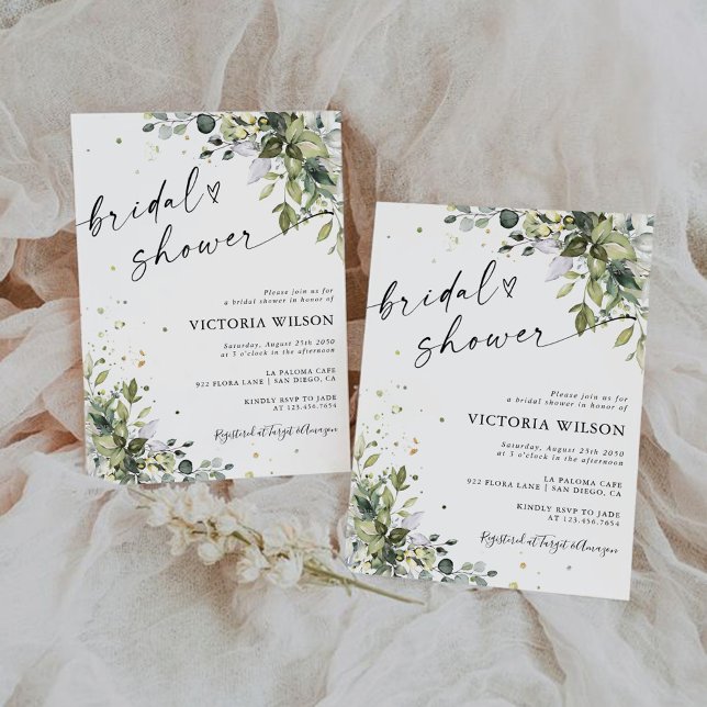Invitation à la douche nuptiale verte (Créateur téléchargé)