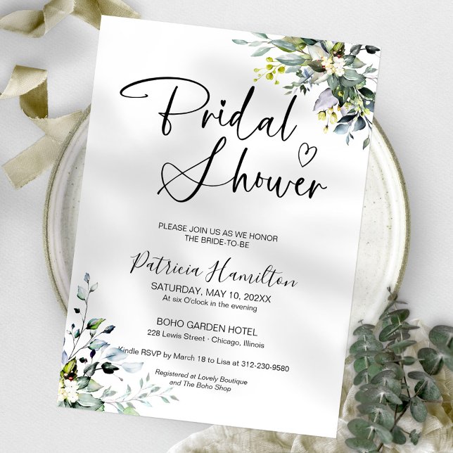 Invitation à la douche nuptiale verte (Créateur téléchargé)