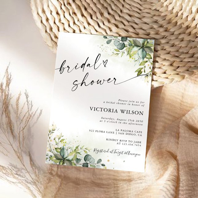 Invitation à la douche nuptiale verte (Créateur téléchargé)