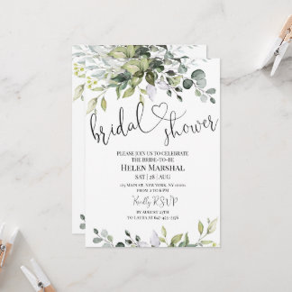 Invitation à la douche nuptiale verte