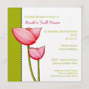 Invitation à la douche nuptiale verte à fleurs sim