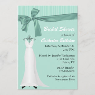 Invitation à la douche nuptiale verte à la menthe