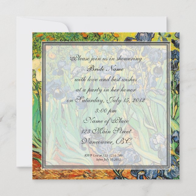 Invitation à la douche nuptiale, Vincent van Gogh, (Devant)
