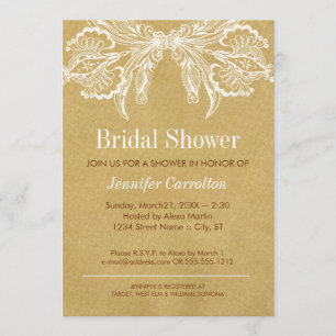 Invitation à la douche nuptiale Vintage