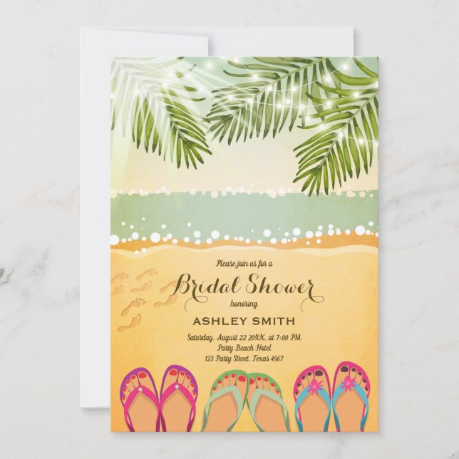 Invitation à la douche nuptiale Vintage Tropical (Devant)