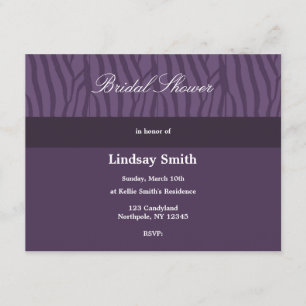 Invitation à la douche nuptiale violet classique