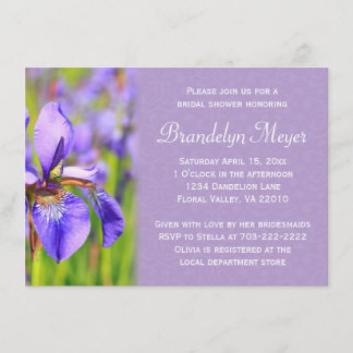 Invitation à la douche nuptiale violette Iris Flow
