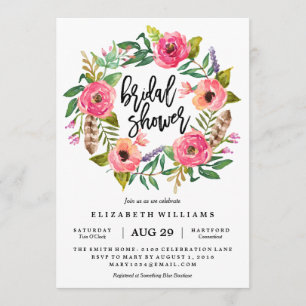 Invitation à la douche nuptiale Wreath d'été