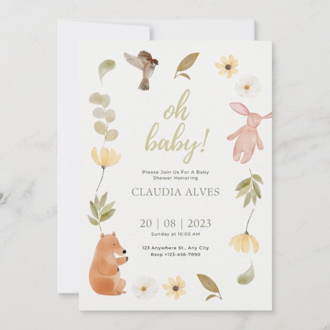 invitation à la douche pour bébé (Dos)