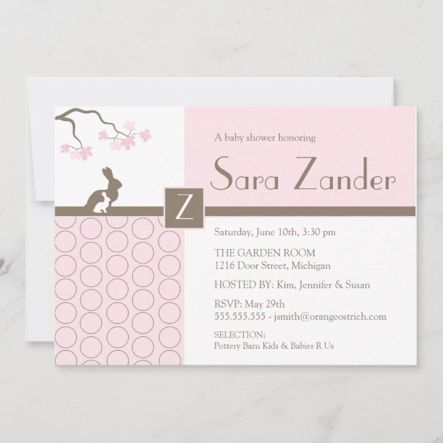 Invitation à la douche pour bébé (Devant)