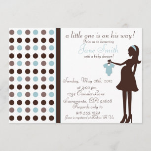 Invitation à la douche pour bébé Brown et bleu