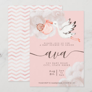 Invitation à la douche pour bébé fille