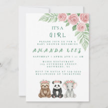 Invitation à la douche pour bébé fille