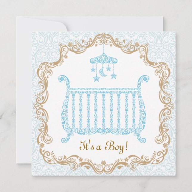 Invitation à la douche pour bébé garçon (Devant)