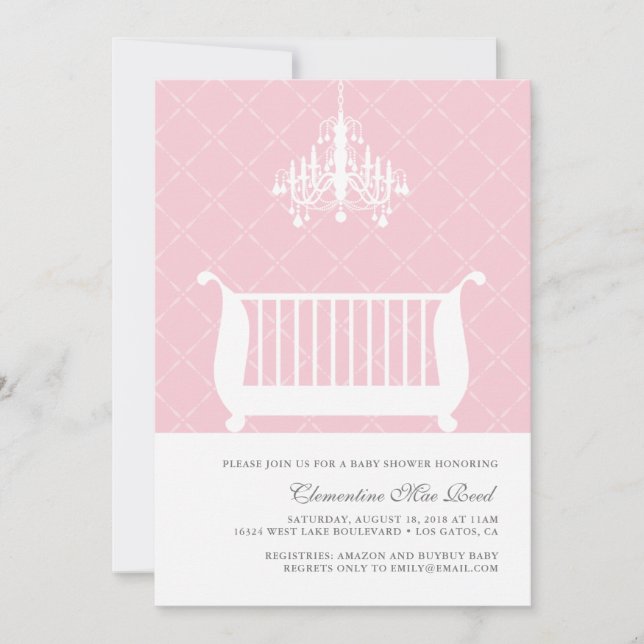 Invitation à la douche pour bébé lustre (Devant)