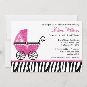Invitation à la douche pour bébé Zebra