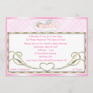 Invitation à la douche pour bébés Angel dormant ro