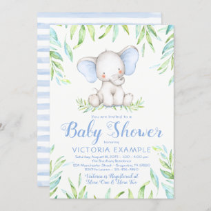 Invitation à la douche pour bébés éléphant
