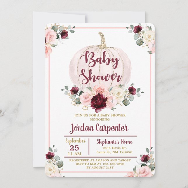 Invitation à la douche pour bébés en Bourgogne et  (Devant)