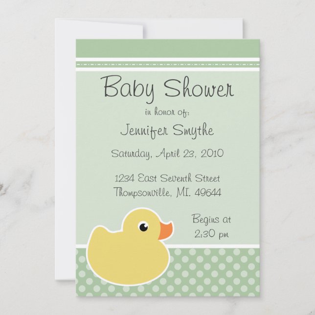 Invitation à la douche pour bébés en caoutchouc Du (Devant)