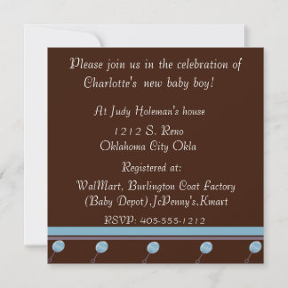 Invitation à la douche pour bébés en chocolat