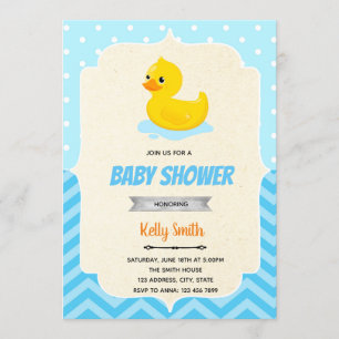 Invitation à la douche pour canard en caoutchouc