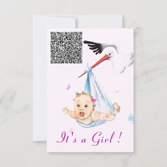 Invitation à la douche pour filles et à la cigogne