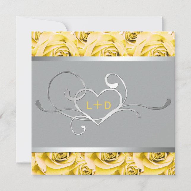 Invitation à la douche pour les couples de roses g (Devant)