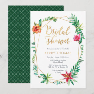 Invitation à la douche tropicale nuptiale