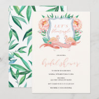 Invitation à la douche tropicale nuptiale Flamant 