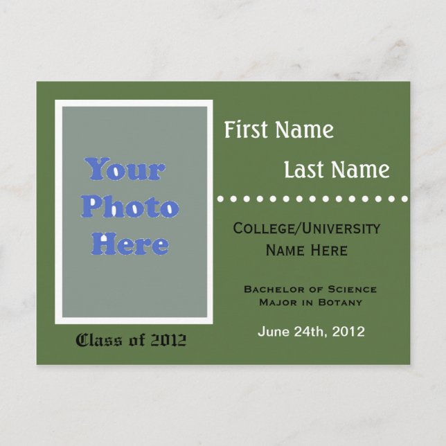 Invitation à la faire-part de diplôme universitair (Devant)