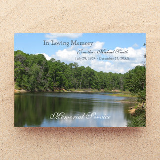 Invitation à la Faire-part Memorial Service Lake